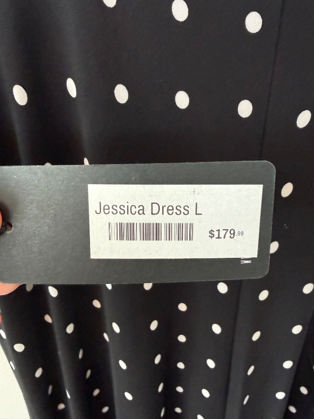 ⚫⚪ NWT Sun Kim Jessica Polka Dot Maxi Dress Size L Made in USA ⚪⚫ - Picture 4 of 9